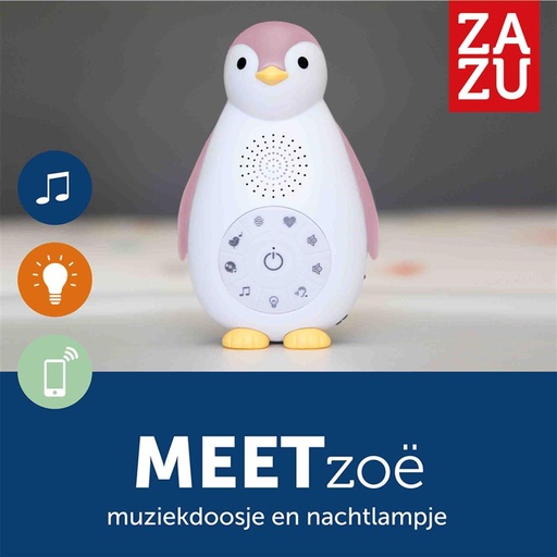 Nachtlampje (soundbox) pinguin Zoë pink