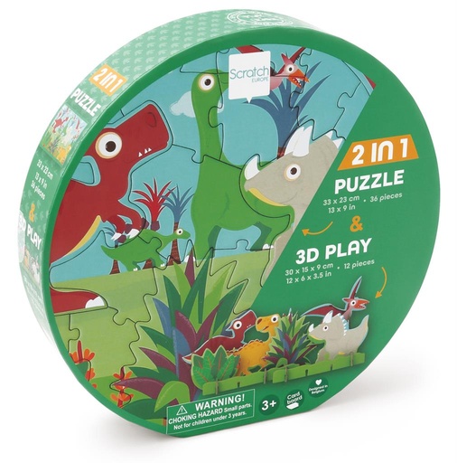 Puzzel 36 stuks dino