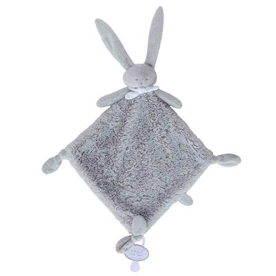 Knuffeldoek (doudou) konijn Ella lichtgrijs