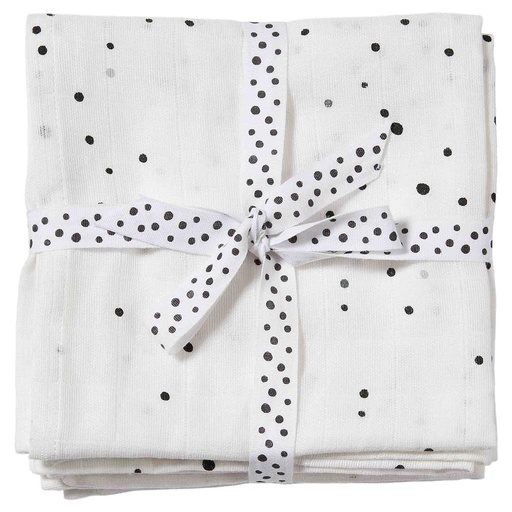 Inbakerdoek (2-pack) dreamy dots white