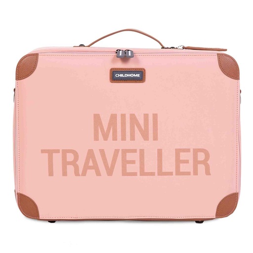 Kinderkoffer mini traveller roze-koper