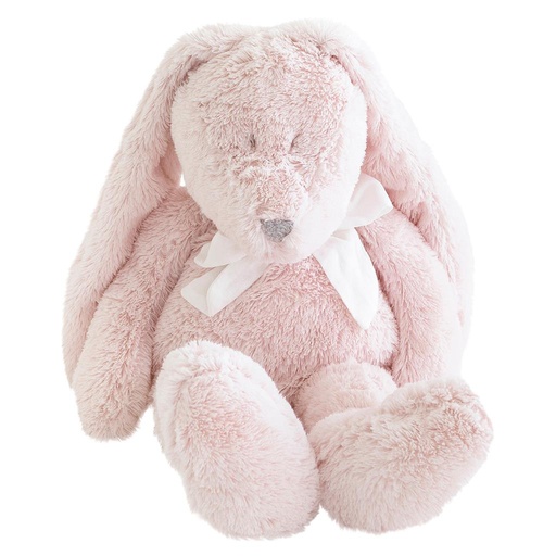 Knuffel konijn Flore met wit strikje (32cm) roze