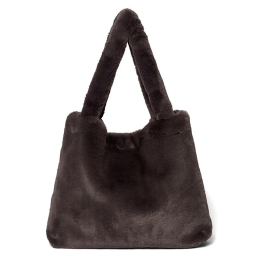 Verzorgingstas faux fur mom-bag plum