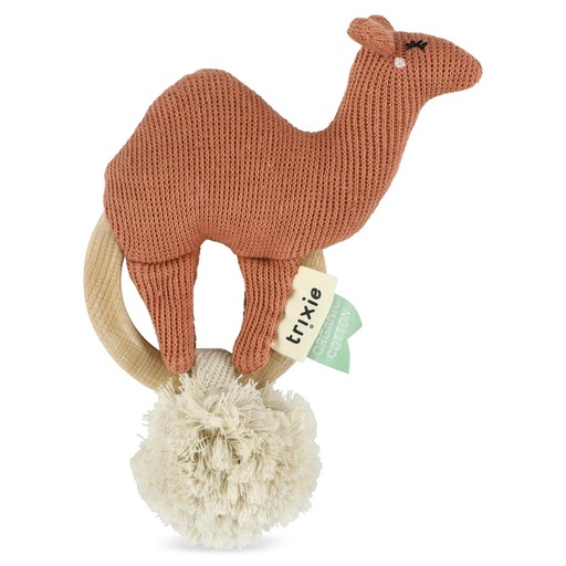 Bijtring gebreid camel