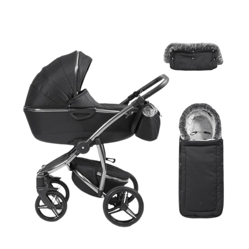 PROMO Kinderwagen Atlanta+voetenzak+wanten black