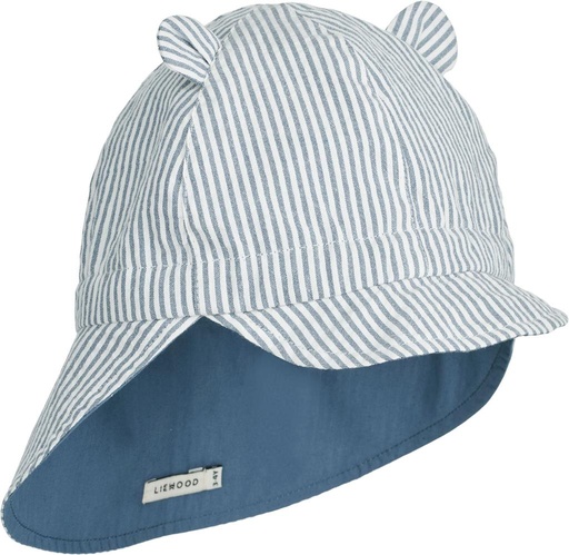 Zonnehoed Gorm stripe: blue wave - creme de la creme