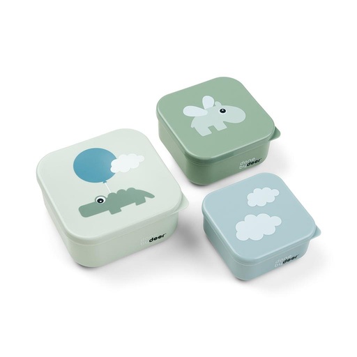 Snackbox (3st) Happy clouds green