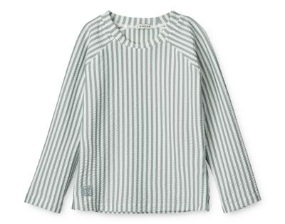 Zwemshirt Noah stripe: sea blue - white