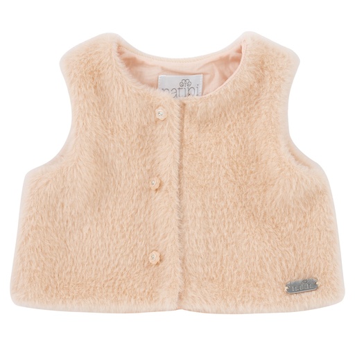 Gilet fur bloem pink