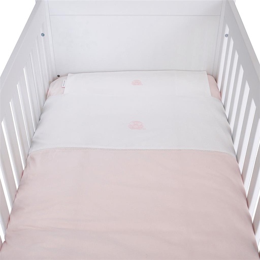 Donsovertrek bed+sloop cotton pink